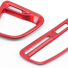 Bishop Tate (Left Hand Drive ONLY) Car Styling Red Side A/C Air Outlet Vent Frame Decoration Cover Trim for Dodge Challenger 2015-2019