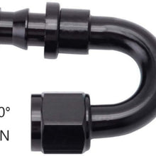 Atoking Anodized Aluminum 0 90 45 180 Degree Push Lock Oil Fuel Gas Hose Line End Fitting Adapter Reusable Hose End Fitting