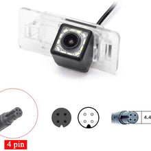 eHANGO Car Rear View Camera with 4 Pin to RCA Cable Bracket License Plate Lights Housing Mount for BMW 3 E90 E91 E92 M3 X5 SUV X5M X6 Sedan Wagon (12 LED)
