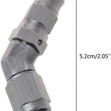 Hermoso Tight an -3 AN3 JIC 45 Degree Stainless Steel PTFE Custom Brake Hose Fitting (Color : Silver)