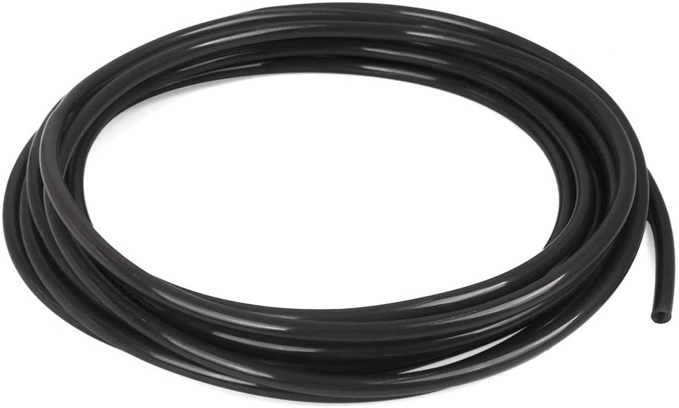 X AUTOHAUX 5 Meter 16.40ft Black Polyurethane PU Air Hose Pipe Tubing 6mm OD 4mm ID for Car
