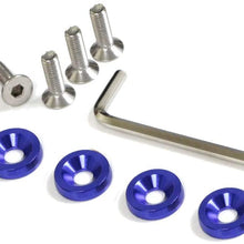 iJDMTOY 4pc JDM Racing Style M6 Red Aluminum Washers Bolts Kit Compatible with Car License Plate Frame, Fender, Bumper, Engine Bay, etc