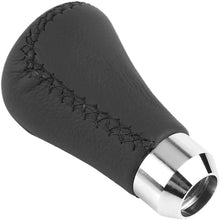 Qiilu Shift Knob 6 Speed Car Gear Stick Shift Knob Head Universal Stitch PU Leather Shifter Stick Knob with 3 Hoses Adapters 8mm 10mm 12mm (Red Stitch)