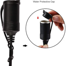 iMESTOU European Male Din Plug-US Female Cigarette Lighter Socket Adapter 12V-24V with Waterproof Cover