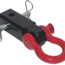 OPENROAD Red Shackle Hitch Receiver,Heavy Duty and Solid with 3/4 Inch D Ring Shackle