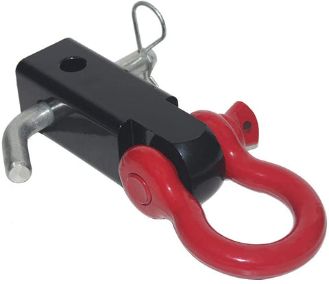 OPENROAD Red Shackle Hitch Receiver,Heavy Duty and Solid with 3/4 Inch D Ring Shackle