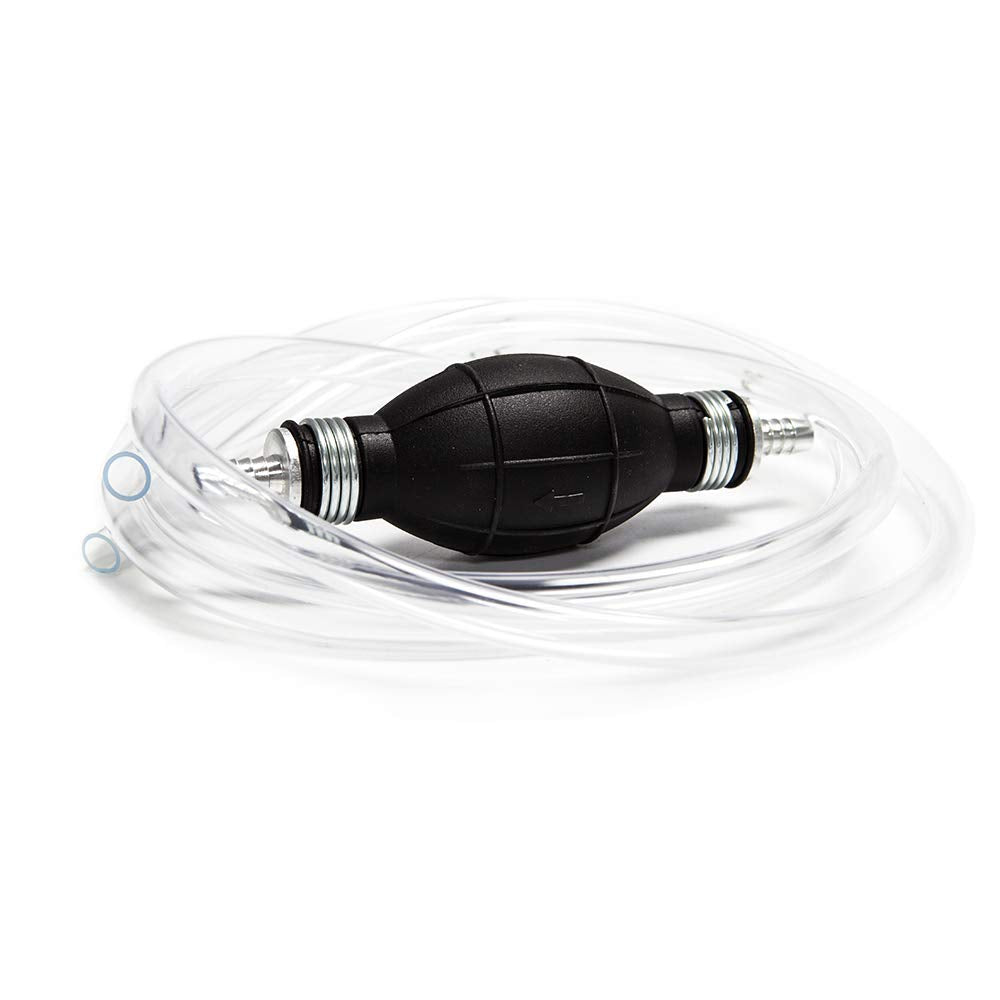 A ABIGAIL Siphon Pump for Gasoline Oil Water Diesel Liquid Fuel Transfer Manual Hand Transfer Pump Kit with 2 Eco-Friendly Durable PVC Hoses(10mm)-Fuel Line Assembly