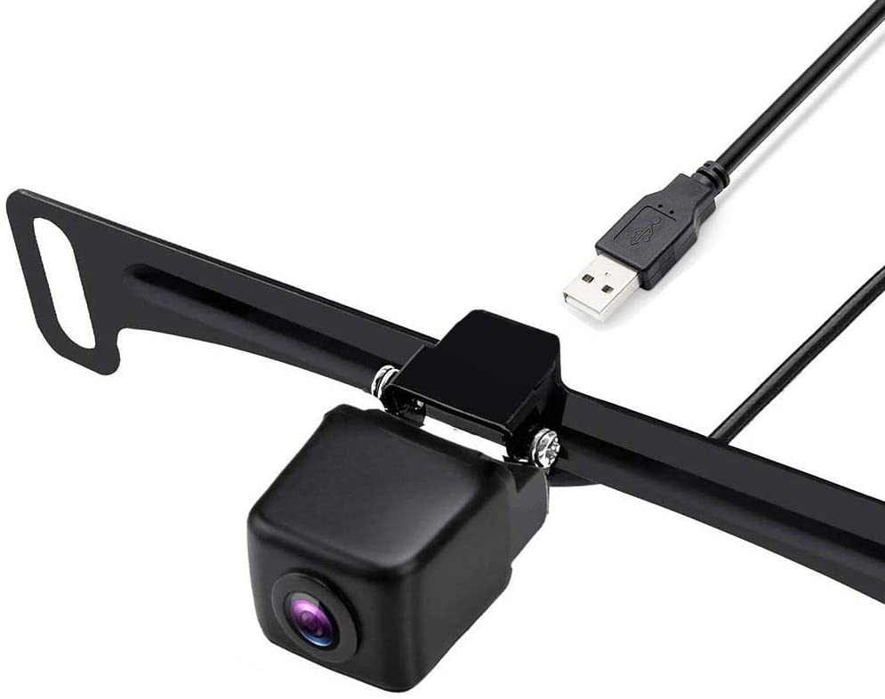 Wireless Digital License Plate Backup Camera, HD 720P Car WiFi Rear View Reverse Camera, Super Wide View Angle Night Vision Waterproof, USB 5V Vehicles Cam for iPhone, iPad or Andriod Devices