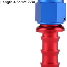 Qiilu AN6 Straight 45 90 180 Degree Push On Twist Lock Oil Gas Fuel Line Hose End Male Fitting Aluminum Alloy Blue and Red(0°)