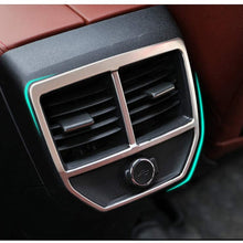 HKPKYK Car air Conditioning Outlet Decoration,for Peugeot 3008 GT 2017 2018, Stainless Steel Rear Seat Socket Air Conditioner Cover Trim Decorations Frames