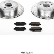 Power Stop K103 Rear Brake Kit with Drilled/Slotted Brake Rotors and Z23 Evolution Ceramic Brake Pads,Silver Zinc Plated