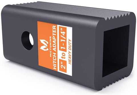 MICTUNING 2 inches Class III/IV to 1-1/4 inches Class I/II Receiver Hitch Adapter Insert Sleeve Mount Adapter - 2 inches to 1.25 inches Receiver Reducer Converter for Bike Rack and Cargo Carriers