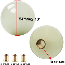 Pursuestar White Round Cue Luminous Ball Shift Knob Car Gear Shifter Head Fit Most Manual Automatic Vehicles 5 6 Speed