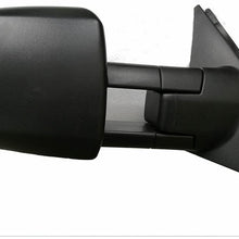 VIOJI 1 Pair Power Heated Manual Telescoping Side Smoke LED Signal Light Black Housing Towing Mirrors Compatible with 07-18 Toyota Tundra