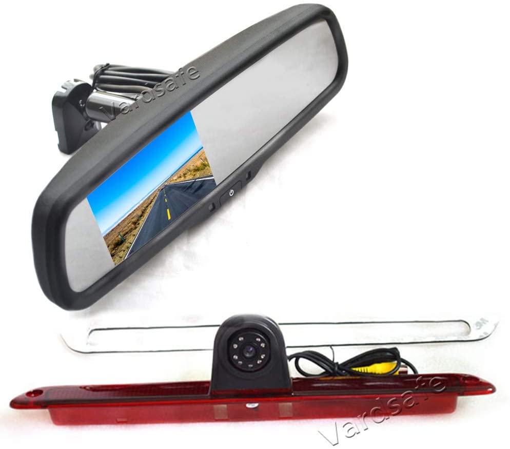 Vardsafe VS705NR Brake Light Backup Camera & Replacement Rear View Mirror Monitor for Mercedes Sprinter Van (2007-2018)