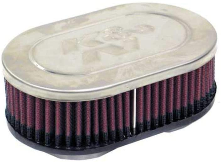 K&N Universal Clamp-On Air Filter: High Performance, Premium, Washable, Replacement Engine Filter: Flange Diameter: 2 In, Filter Height: 2 In, Flange Length: 0.625 In, Shape: Oval, RC-2370