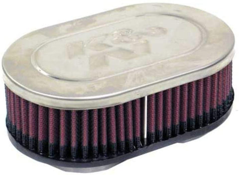 K&N Universal Clamp-On Air Filter: High Performance, Premium, Washable, Replacement Engine Filter: Flange Diameter: 2 In, Filter Height: 2 In, Flange Length: 0.625 In, Shape: Oval, RC-2370