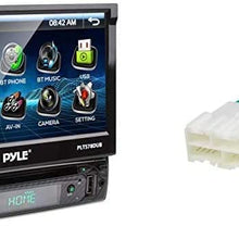 Pyle Single DIN Head Unit Receiver - In-Dash Car Stereo with 7” Multi-Color Touchscreen Display - Audio Video System with Bluetooth for Wireless Music Streaming & Hands-free Calling - PLTS78DUB, BLACK