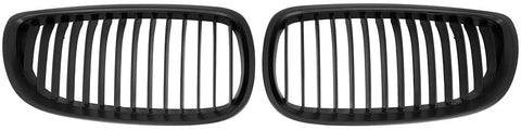 X AUTOHAUX Matte Black Front Kidney Grille Grill for E92 2010-2014 2D Coupe Single Line