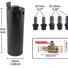 WIWIGI 750ML Oil Catch Can Kit Universal Large Polish Baffled Reservoir Tank Breather Filter with Drain Valve 2 Ports Aluminum Black