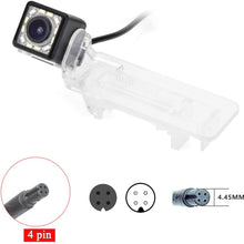 eHANGO Car Rear View Camera with 4 Pin to RCA Cable Bracket License Plate Lights Housing Mount for Mercedes Benz Smart/Smart Fortwo/Smart ED/Smart ForJeremy (8 LED)