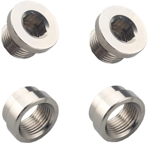 JGR M18 X 1.5 O2 Oxygen Sensor Stepped Mounting Boss And Plugs 2 Bungs+ 2 Plugs