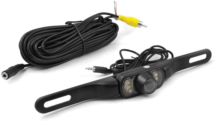 Blaupunkt XC262 Universal Color Waterproof Backup Camera Car Rear View Camera Wide 170 Degree Viewing Angle License Plate Mount with Infrared Night Vision LED