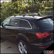 OMAC Silver Aluminum Roof Top Wing Bar Cross Bars Cargo Rack - Luggage, Ski, Kayak Carrier | 165 LBS / 75 KG Load Capacity - Set 2 Pcs | Fits Audi Q7 (4L) 2007-2015
