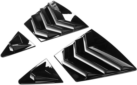 IKON MOTORSPORTS | Window Louvers Compatible With 20-21 Toyota Corolla Sedan | Carbon Fiber Print CFL Rear Window Louver 4Pc Set