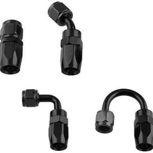 BENBW 1Set Fuel Push On Hose End Oil Fitting Oil Cooler 0/45/90/180 Degree Reusable Hose End Adapter for Car Engine (45 Degree)