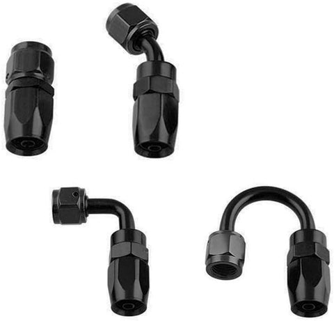 1Set Oil Cooler Fitting, Universal 0-180 Degree Aluminum Alloy Straight Bening Oil Fuel Swivel Fitting Hose End Fitting Connector Car Oil Fuel Line Adapter Car Accessories (45 Degree)