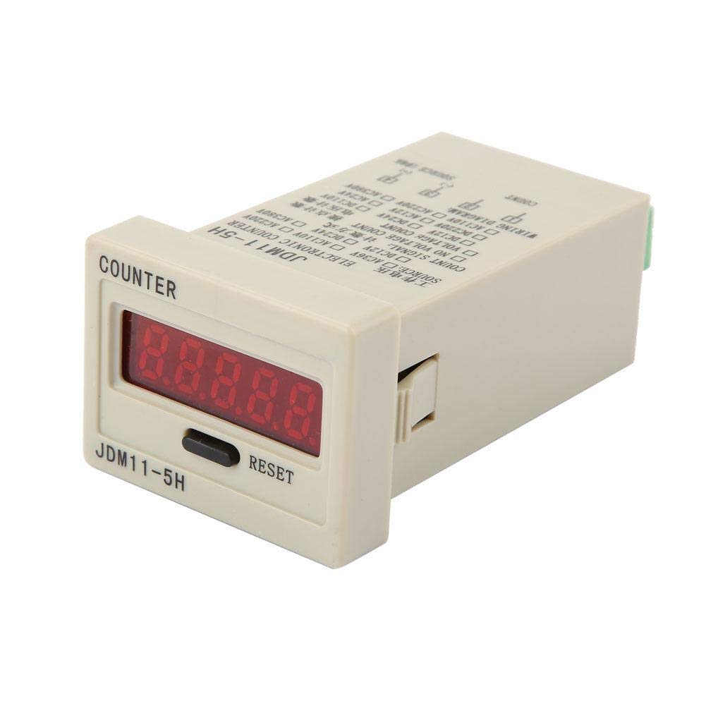 Electronic Accumulating Counter, AC220V DC36V DC 24V DC 12V JDM11-5H 5 Digit Display Electronic Accumulating Counter(1#)