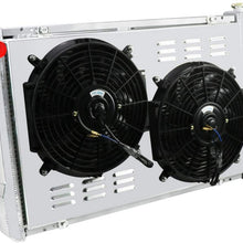 OzCoolingParts 3 Row Core Aluminum Radiator + 2 x 12" Fan w/Louver Shroud + Thermostat/Relay Wire Kit for 1982-1992 83 84 85 86 87 88 89 90 91 Chevy Camaro P20 P30/Pontiac Firebird/GMC P2500 P3500