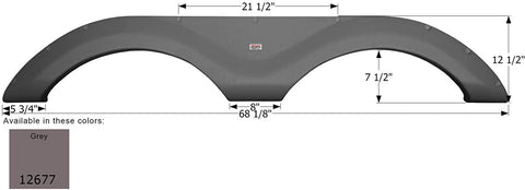 ICON Fender Skirt, Tandem, Cruiser, FS2677, Grey