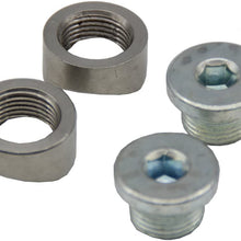 Ledaut O2 Oxygen Sensor Mounting Boss And Plugs (2 Bungs/ 2 Plugs) Notched Style Oxygen Sensor Fitting Bungs M18X1.5