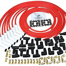 Dragon Fire 8.5mm White CERAMIC True Universal 500 Ohm High Performance Spark Plug Wire Set 135 For All Chevy Dodge Ford Small Block Big Block V8 SBC BBC SBF BBF HEMI Female Socket Points Male HEI PW