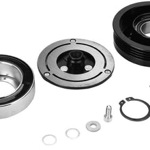 A/C Compressor Clutch, CL-FOR0810 Air Condition AC Compressor Clutch Assembly Kit with Bearing & Pulley & Electromagnetic Coil & Front Plate for Subaru Impreza Forester 08-10
