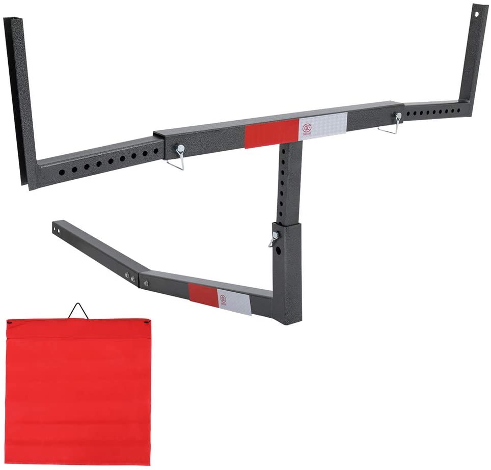 Hitch Mount Trunk Extender Adjustable Truck Extension Rack Steel 1 Warning Flag Car Accessories