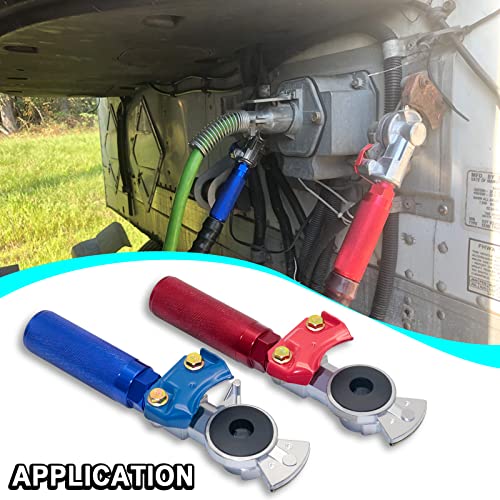 Buy KOOTANS 15Ft 3 In 1 ABS 7 Way Electrical Cable And Rubber Air Line Hose Wrap Assembly With Aluminum Service Emergency Glad Hands And Extension Handles For Semi Truck Trailer Tractor - Foto 4