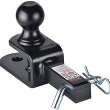 Towever 84031 ATV Hitch Ball Mount 2 inch Ball with 1-1/4 inch Solid Shank, with 1/2 inch Pin & Clip, Rated 2000 lbs