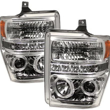 Spyder 5010582 Ford F250/350/450 Super Duty 08-10 Projector Headlights - LED Halo - LED (Replaceable LEDs) - Chrome - High H1 (Included) - Low H1 (Included)