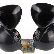 Acouto Car Horn, Car Styling Accessory 24V Car Horn Universal Black Electric Snail Horn for Car Truck Boat