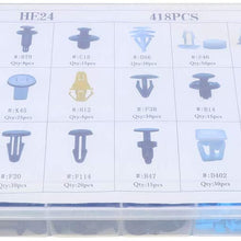 OCPTY 418Pcs Nylon Bumper Fasteners Fender Rivet Clips Push Type Car Retainer Kit - Fit for GM Toyota Honda Ford Chrysler