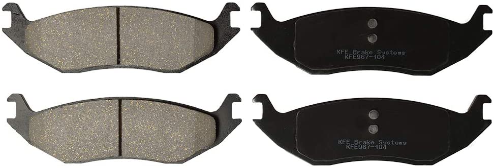 KFE KFE967-104 Ultra Quiet Advanced Premium Ceramic Brake Pad Rear Set Compatible with: Dodge Ram 1500, Durango; Chrysler Aspen; Ram 1500