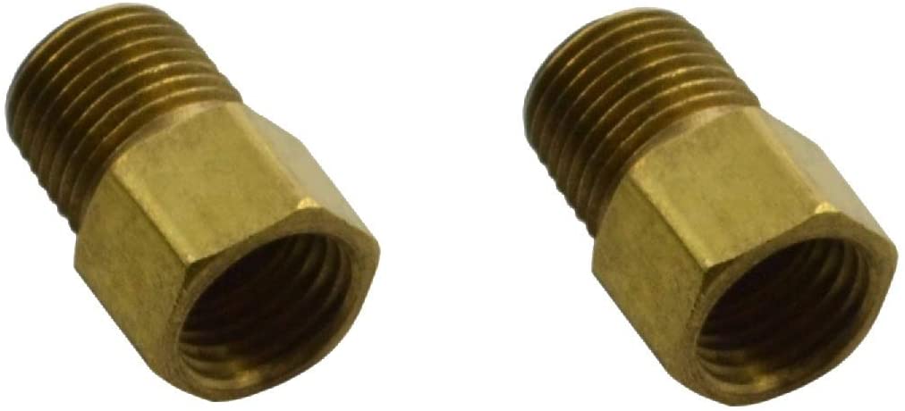 1/8 NPT Male 3/8-24 Inverted Flare Brake Line Adapter Brass Residual Valve 2pack (E 10 13)