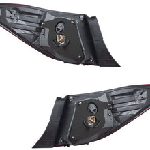 Brock Replacement Pair Set Taillights Red w/Clear Quarter Panel Mounted Lens Compatible with 17-19 Corolla 81560-02B00 81550-02B00