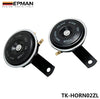 EPMAN Universal Vintage High-Low Tone Dual Twin Disc Klaxon Horn Siren Car Van Truck (Black, Pack Of 2)