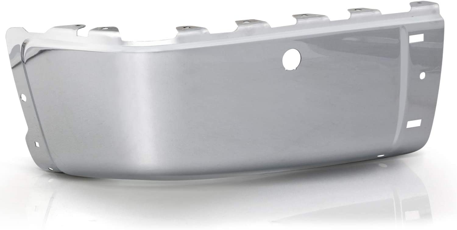 Fits 2007-2013 Chevy Silverado GMC Sierra 1500 2500HD 3500HD Chrome Steel w/Sensor Hole Rear Bumper End Cap Driver Left