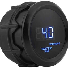 Temperature Gauge for Car, Keenso 40-150℃ Water Temperature Gauge 2 Inch 52mm Blue LED Digital Car Outside Temperature Gauge w/Sensor