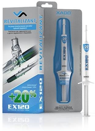 XADO Revitalizant EX120 Metal Conditioner for Steering Wheel Power Booster and Hydraulic Equipment Oil Additive - Protecting Fluid from Wear (Syringe, 8 ml)